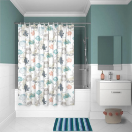 Штора для ванной Iddis Basic B23P218i11 белый;голубой