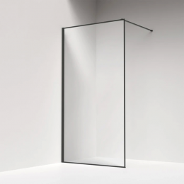 Душевая перегородка Iddis Slide 100 см. профиль черный, стекло прозрачное