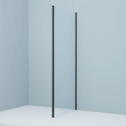 Душевая перегородка Iddis Slide 90 см. профиль черный, стекло прозрачное