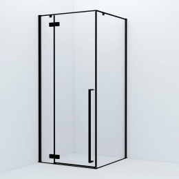 Душевая перегородка Iddis Slide 90 см. профиль черный, стекло прозрачное