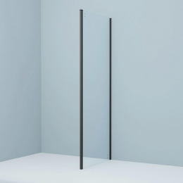 Душевая перегородка Iddis Slide 80 см. профиль черный, стекло прозрачное