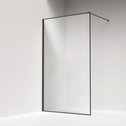 Душевая перегородка Iddis Slide 110 см. профиль черный, стекло прозрачное