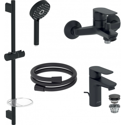 Комплект смесителей для ванны Jacob Delafon Oscar E29847RU-BL матовый черный