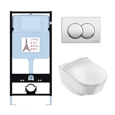 Комплект унитаз с инсталляцией, кнопкой и сиденьем Jacob Delafon Odeon Rive Gauche EDR103-CP купить с доставкой. 100% Оригинал. Гарантия! Комплект унитаз с инсталляцией, кнопкой и сиденьем Jacob Delafon Odeon Rive Gauche EDR103-CP купить с доставкой. 100% Оригинал. Гарантия!