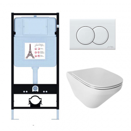 Комплект унитаз с инсталляцией, кнопкой и сиденьем Jacob Delafon Modern Life E21775RU-00 Комплект унитаз с инсталляцией, кнопкой и сиденьем Jacob Delafon Modern Life E21775RU-00