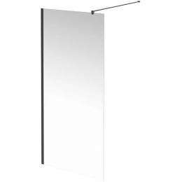 Душевая перегородка Kerama Marazzi VETRO 88 профиль черный, стекло прозрачное