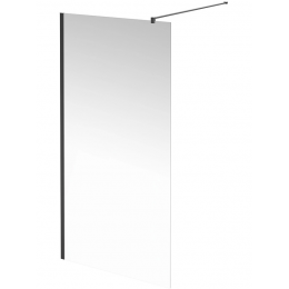 Душевая перегородка Kerama Marazzi VETRO 98 профиль черный, стекло прозрачное