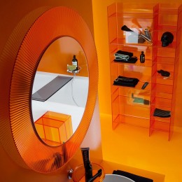 Зеркало Laufen Kartell by Laufen 80 оранжевое, с подсветкой