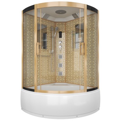 Душевая кабина Niagara Luxe NG-7744G (1200x1200х2150) высокий поддон стенки ЗОЛОТО