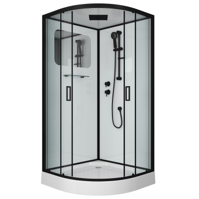 Душевая кабина Niagara Premium NG- 6902-01 BLACK (1000х1000х2100) низкий поддон (16 см) стекло ТОНИРОВАННОЕ
