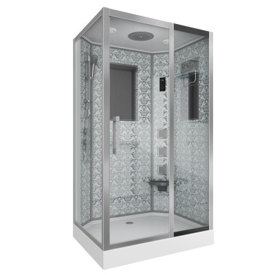Душевая кабина Niagara Luxe NG-7711WR (900x1200х2150) низкий поддон стенки БЕЛЫЕ