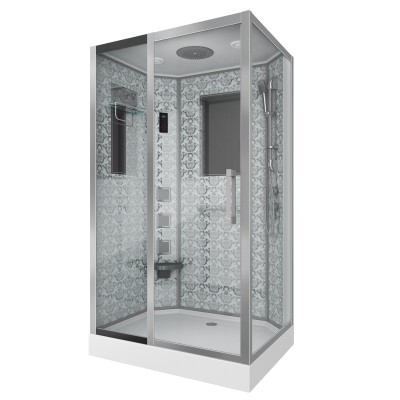 Душевая кабина Niagara Luxe NG-7711WL (900x1200х2150) низкий поддон стенки БЕЛЫЕ