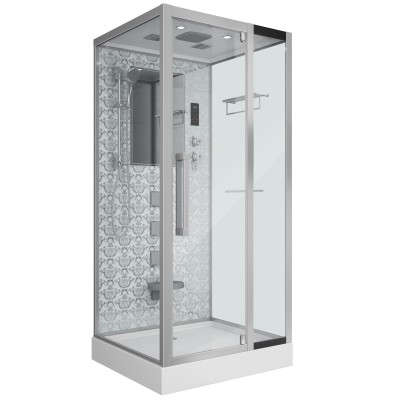Душевая кабина Niagara Luxe NG-7714W (1000x900х2150) низкий поддон стенки БЕЛЫЕ