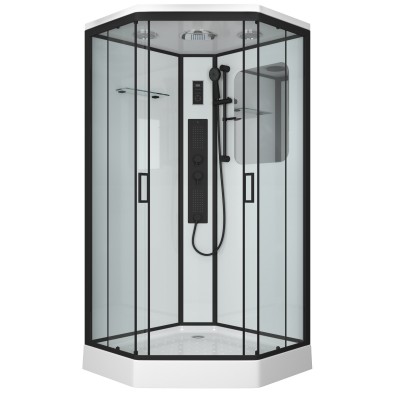 Душевая кабина Niagara Premium NG- 6901-01GD BLACK (900х900х2200) низкий поддон(16см) стекло ТОНИРОВАННОЕ
