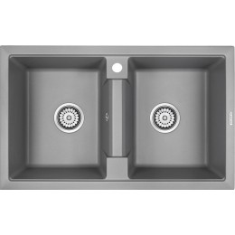 Мойка кухонная Paulmark PM238150-GRM серый металлик
