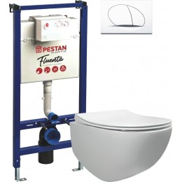 Комплект Унитаз подвесной Pestan Fluenta Rimless 40006661 безободковый + Система инсталляции для унитазов Pestan + 40006357