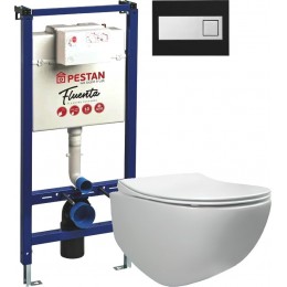 Комплект Унитаз подвесной Pestan Fluenta Rimless 40006661 безободковый + Система инсталляции для унитазов Pestan + 40006366