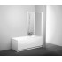 Шторка на ванну Ravak VS2 105 Transparent, профиль белый + средство для ванн и душевых кабин