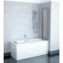 Шторка на ванну Ravak VS3 100 Transparent, профиль сатин + средство для ванн и душевых кабин