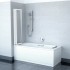 Шторка на ванну Ravak VS3 115 Transparent, профиль белый + средство для ванн и душевых кабин