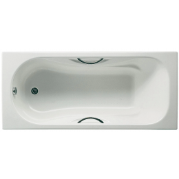 Чугунная ванна Roca Malibu 170x75 2309G000R с отверстиями для ручек, с антискользящим покрытием