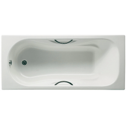 Чугунная ванна Roca Malibu 170x70 2333G0000 с отверстиями для ручек, с антискользящим покрытием