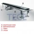 Решетка TECE «Drops» из нержавеющей стали, прямая, длина 800 мм, сатин, 600831