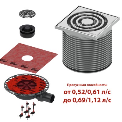Душевой трап TECEdrainpoint S, KDP-S110 с сифоном в комплекте
