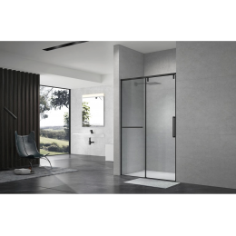 Душевая дверь в нишу слайдер Terminus Альба 01 1400х2200  чёрный