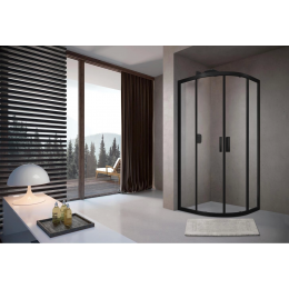 Душевой уголок слайдер Terminus Соренто 06 1000х1000х2000  четверть круга чёрный