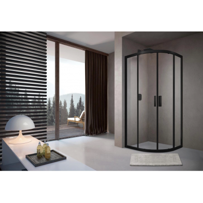 Душевой уголок слайдер Terminus Соренто 06 1000х1000х2000 четверть круга чёрный купить с доставкой. 100% Оригинал. Гарантия!