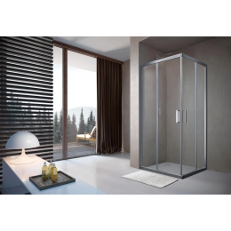 Душевой уголок слайдер Terminus Соренто 05 900х900х2000  квадрат хром
