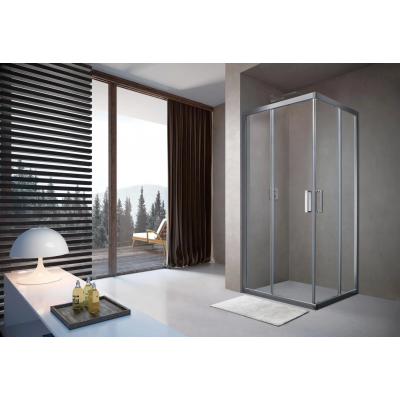 Душевой уголок слайдер Terminus Соренто 05 900х900х2000 квадрат хром купить с доставкой. 100% Оригинал. Гарантия!
