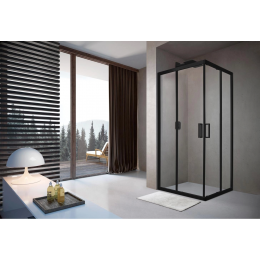 Душевой уголок слайдер Terminus Соренто 05 900х900х2000  квадрат чёрный