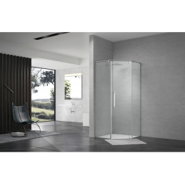 Душевой уголок распашной Terminus Альба 04 1000х1000х2200  трапеция хром