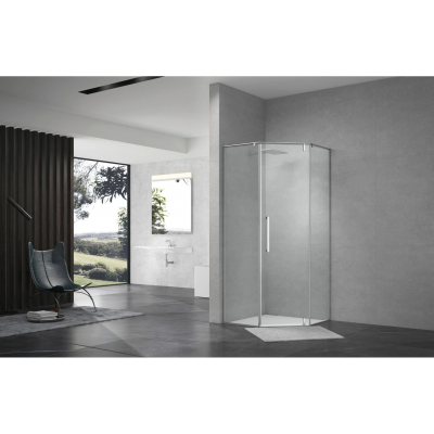 Душевой уголок распашной Terminus Альба 04 1000х1000х2200 трапеция хром купить с доставкой. 100% Оригинал. Гарантия!