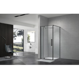 Душевой уголок распашной Terminus Альба 03 900х900х2200  квадрат чёрный