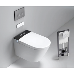 Комплект унитаз-биде с инсталляцией, кнопкой и сиденьем микролифт Timo TE-751B