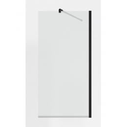 Шторка для ванны Timo 70 см. профиль черный, стекло прозрачное T24