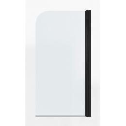 Шторка для ванны поворотная Timo 80 см. профиль черный, стекло прозрачное T28