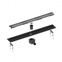 Душевой лоток TIMO Drain System 800 с вставкой "lines" DS230108/03, чёрный