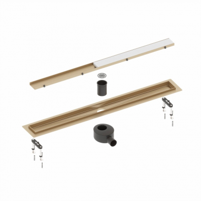 Душевой лоток TIMO Drain System 800 с двусторонней панелью "plate" под плитку DS230208/17, золото матовое купить с доставкой. 100% Оригинал. Гарантия! Душевой лоток TIMO Drain System 800 с двусторонней панелью "plate" под плитку DS230208/17, золото матовое купить с доставкой. 100% Оригинал. Гарантия!