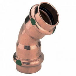 Угольник под пресс 45° Viega 35 мм равпроходной двухраструбный для медных труб  (18224)