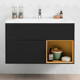 Тумба под раковину Villeroy & Boch Finion 100 G040HFPD black matt lacquer, gold matt lacquer