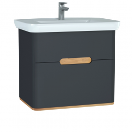 Тумба с раковиной VitrA Sento 80 60836 матовый антрацит Тумба с раковиной VitrA Sento 80 60836 матовый антрацит