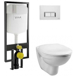 Комплект унитаз с инсталляцией, кнопкой и сиденьем микролифт VitrA Normus 9773B003-7200