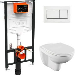 Комплект унитаз с инсталляцией, кнопкой и сиденьем микролифт VitrA Normus 9773B003-7206
