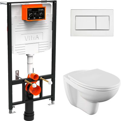 Комплект унитаз с инсталляцией, кнопкой и сиденьем микролифт VitrA Normus 9773B003-7206 купить с доставкой. 100% Оригинал. Гарантия!