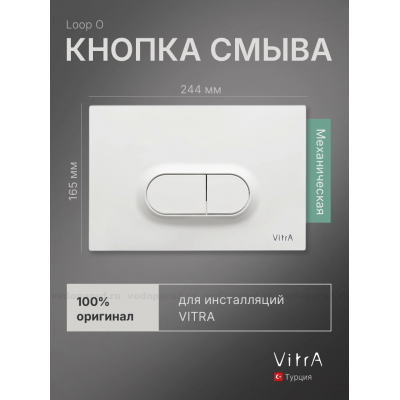 Кнопка смыва VitrA Loop O 740-0500 белая купить с доставкой. 100% Оригинал. Гарантия!