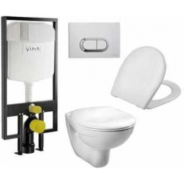 Комплект унитаз с инсталляцией, кнопкой и сиденьем VitrA Normus 9773B003-7203 Комплект унитаз с инсталляцией, кнопкой и сиденьем VitrA Normus 9773B003-7203